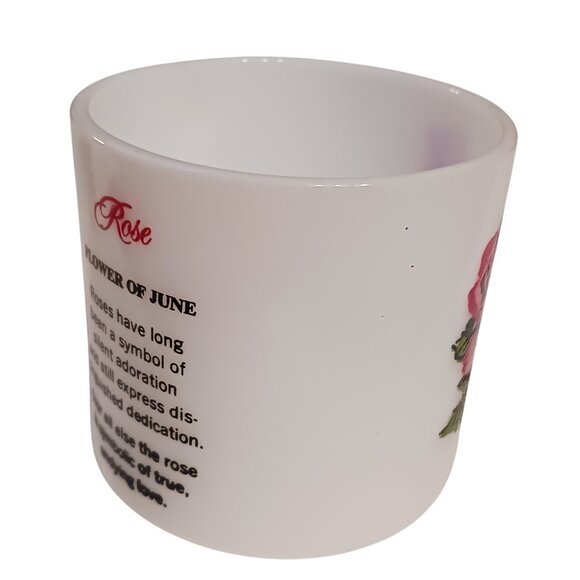 Vintage Milk Glass Rose-June Birth Flower Mug | Silent Adoration & Undying Love - Picture 4 of 9